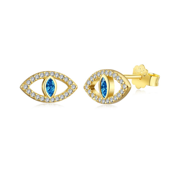<MAGIC>Blue Devil Eyes Hollow Stud Earrings