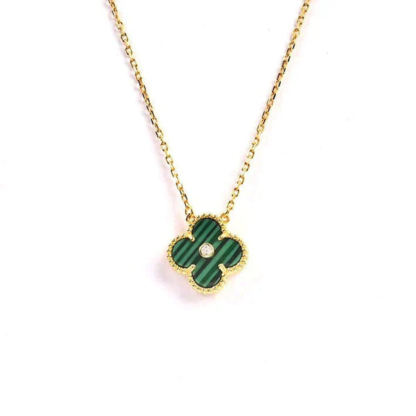 ˇMagic JewelryˇCLOVER 15MM DIAMOND TURQUOISE NECKLACE