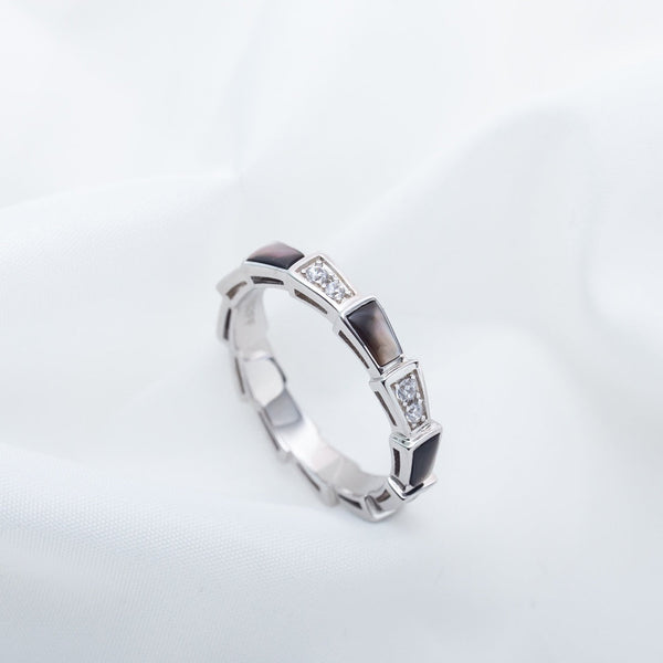 <MAGIC>SERPENTI RING SILVER  DIAMOND BLACK MOP 3MM