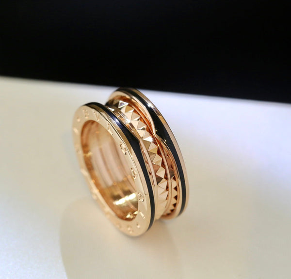<MAGIC>ZERO 1 PINK GOLD BLACK CERAMIC RING