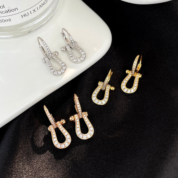 <MAGIC>FORCE 10 FULL DIAMOND DROP EARRINGS MEDIUM MODEL