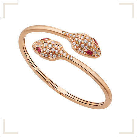 <MAGIC>SERPENTI BRACELET PINK GOLD DIAMOND DOUBLE SNAKE