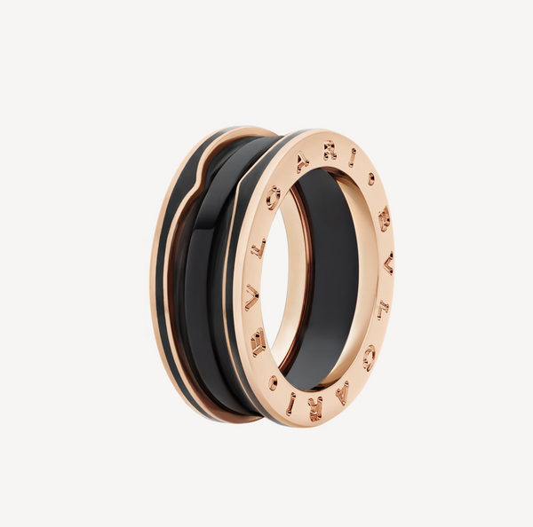 <MAGIC>ZERO 1 TWO-BAND WITH MATTE BLACK CERAMIC PINK GOLD RING