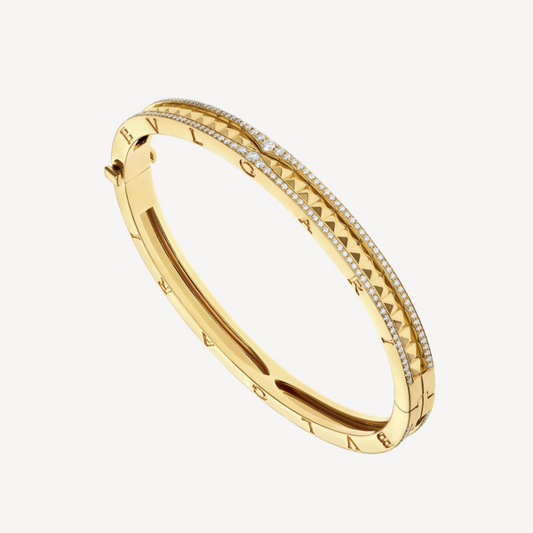 <MAGIC>ZERO 1 SPIRAL AND PAVED DIAMOND GOLD BRACELET