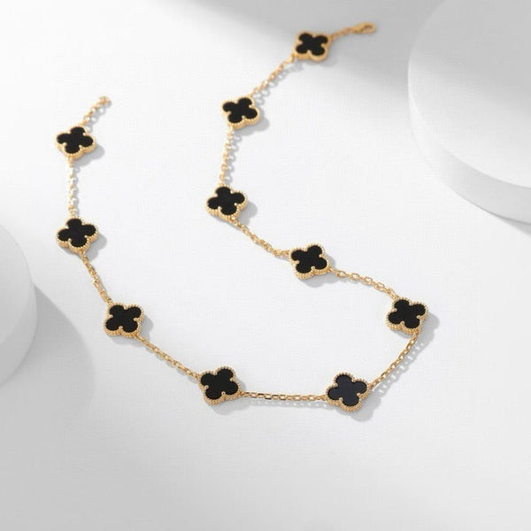 ˇMagic JewelryˇCLOVER 10 MOTIFS ONYX NECKLACE