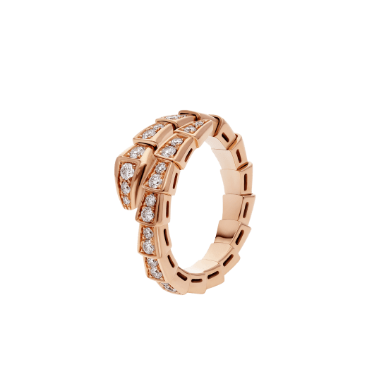 <MAGIC>SERPENTI RING PINK GOLD DIAMOND PAVED 4MM