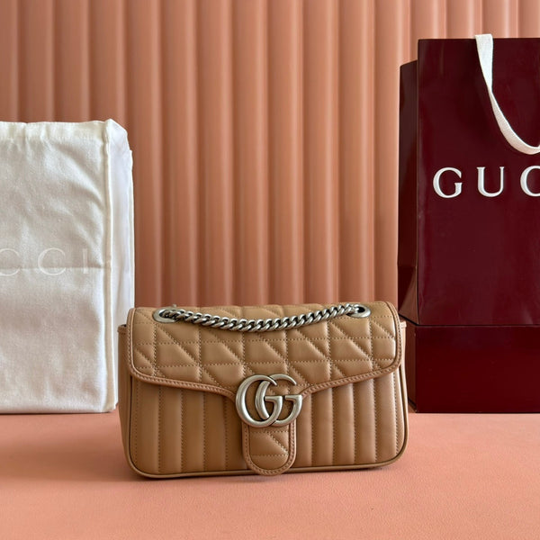 MARMONT SMALL SHOULDER BAG 26 IN BROWN LAMBSKIN