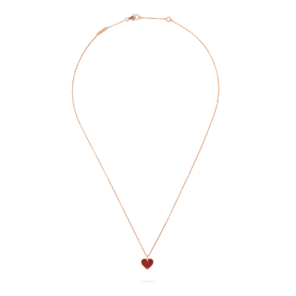 ˇMagic JewelryˇSWEET CLOVER CARNELIAN HEART NECKLACE