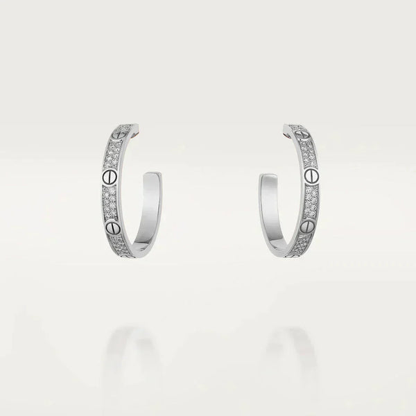 <MAGIC>LOVE DIAMOND SILVER HOOP EARRINGS