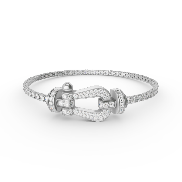 <MAGIC>FORCE  LARGE HORSESHOE FULL DIAMOND TENNIS BRACELET